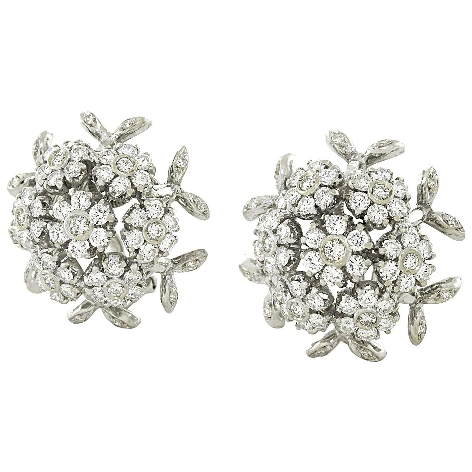 Elegante Sixties Diamant-Ohrringe aus Gold