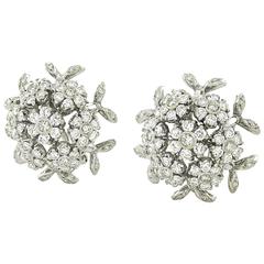 Elegant Sixties Diamond Gold Earrings