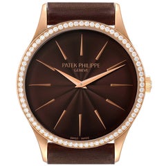 Patek Philippe Calatrava Rose Gold Brown Dial Ladies Watch 4897R
