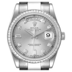 Used Rolex President Day-Date White Gold Diamond Dial Bezel Watch 118399