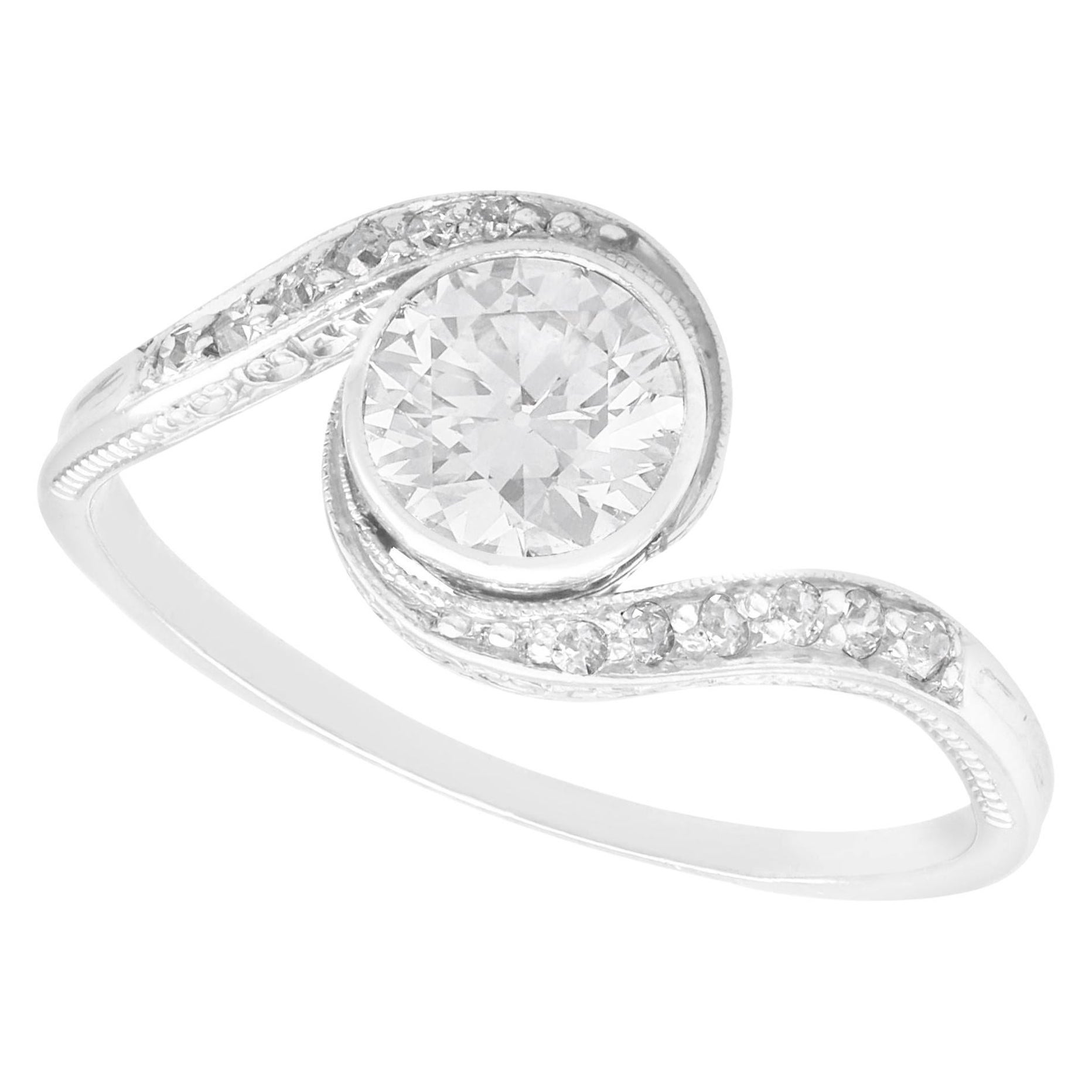 Antiker 1910er Diamant und Platin Solitär Ring