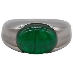 Zambian Cabochon Emerald Ring 7.42 Carats Unworn