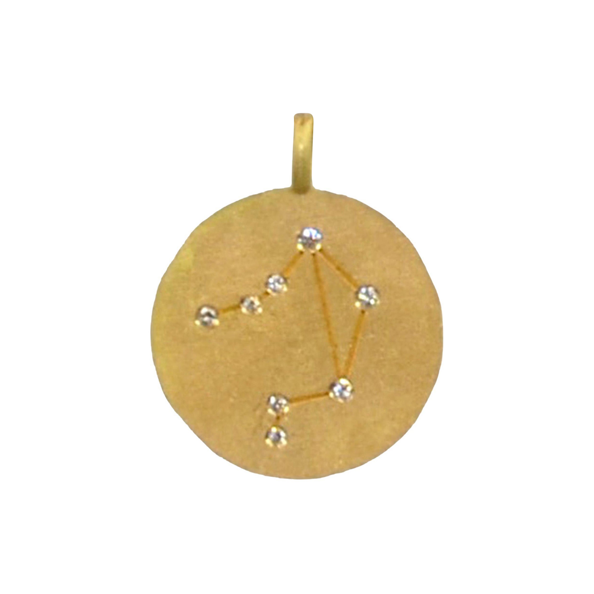 'Constellation - Libra' 18K Gold Medallion For Sale