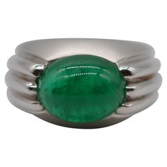 Zambian Cabochon Emerald Ring 7.25 Carats Unworn