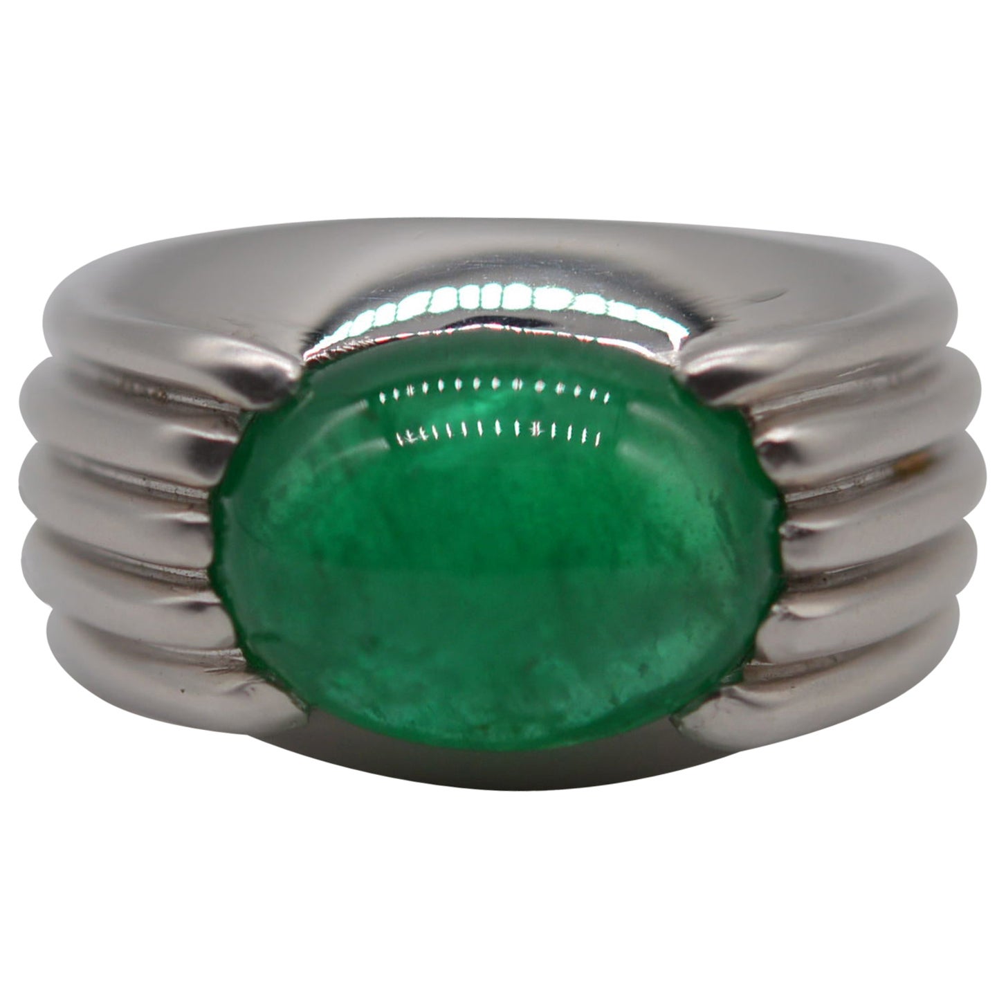 Zambian Cabochon Emerald Ring 7.82 Carats Unworn For Sale