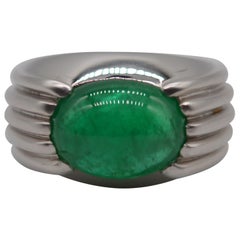 Zambian Cabochon Emerald Ring 7.82 Carats Unworn