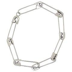 Platinum Safety Pin Bracelet