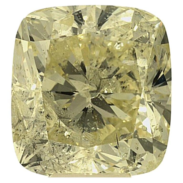 Lot: 8124 Natural 13.02cts Cushion Diamond Set in Halo Ring In New Condition For Sale In New York, NY