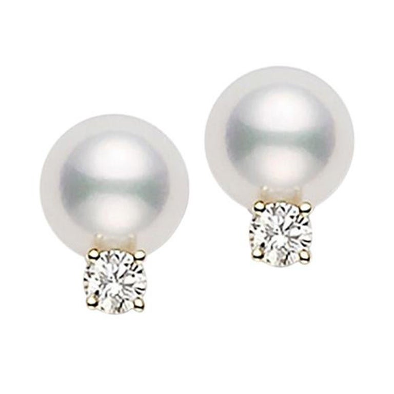 Mikimoto Akoya Cultured Pearl Stud Earrings PES752DK For Sale