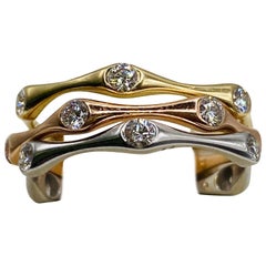 Three-Tone Diamond Stackable Rings 
