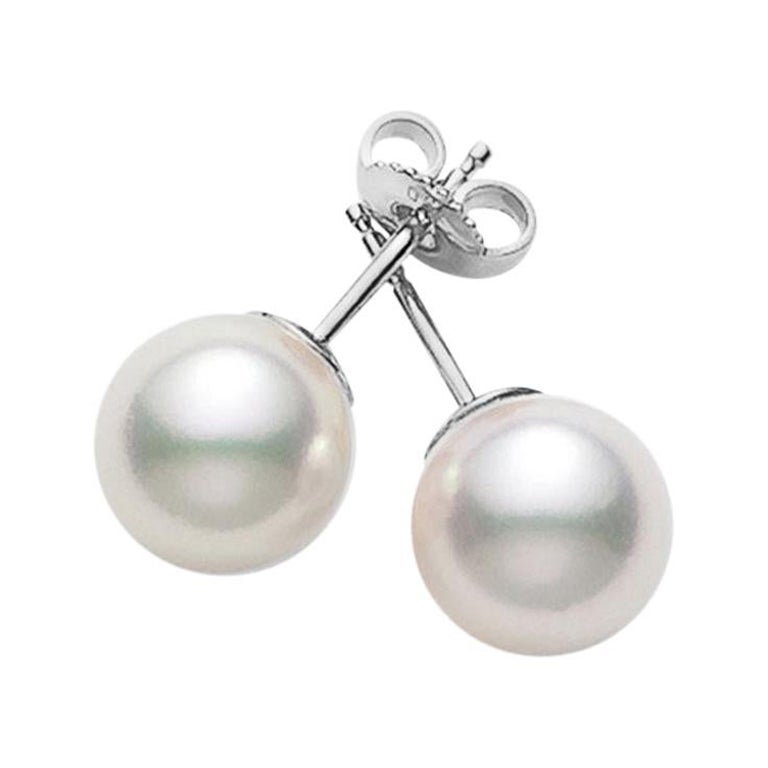 Mikimoto Akoya clous de culture perles PES603W en vente