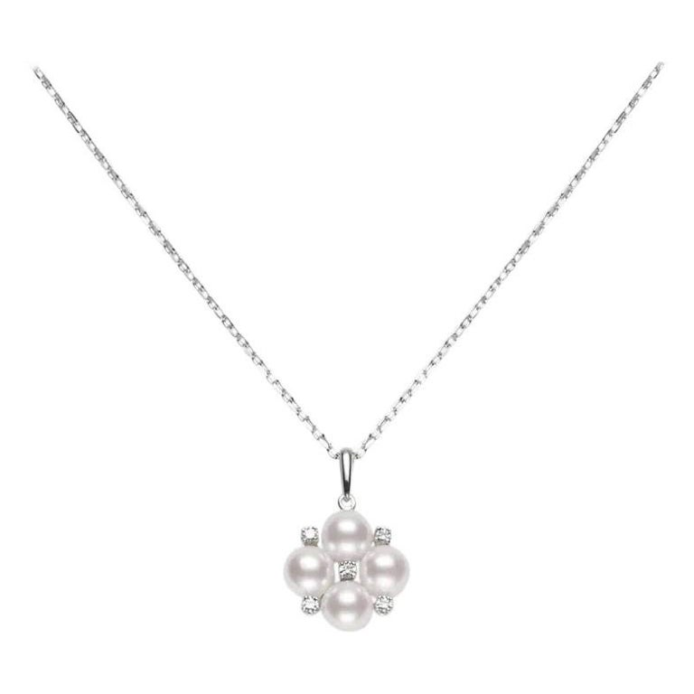 Mikimoto Akoya Cultured Pearl and Diamond Pendant MPQ10086ADXW For Sale