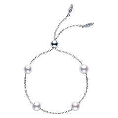 Mikimoto Akoya Cultured Pearl Station Bracelet in White Gold MDQ10025ADXW