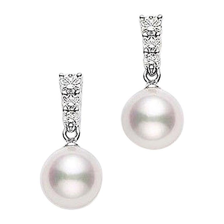 Mikimoto Morning Dew Akoya Cultured Pearl Earrings PEA642DW For Sale