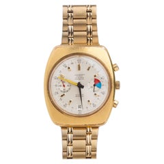Raro Jean Perret Geneve QJ 3826 Chapado en Oro y Acero Inoxidable