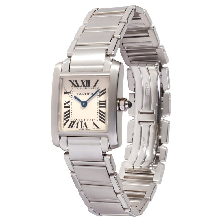 Cartier Tank Francaise W50012S3 Women's Watch in 18kt White Gold For Sale