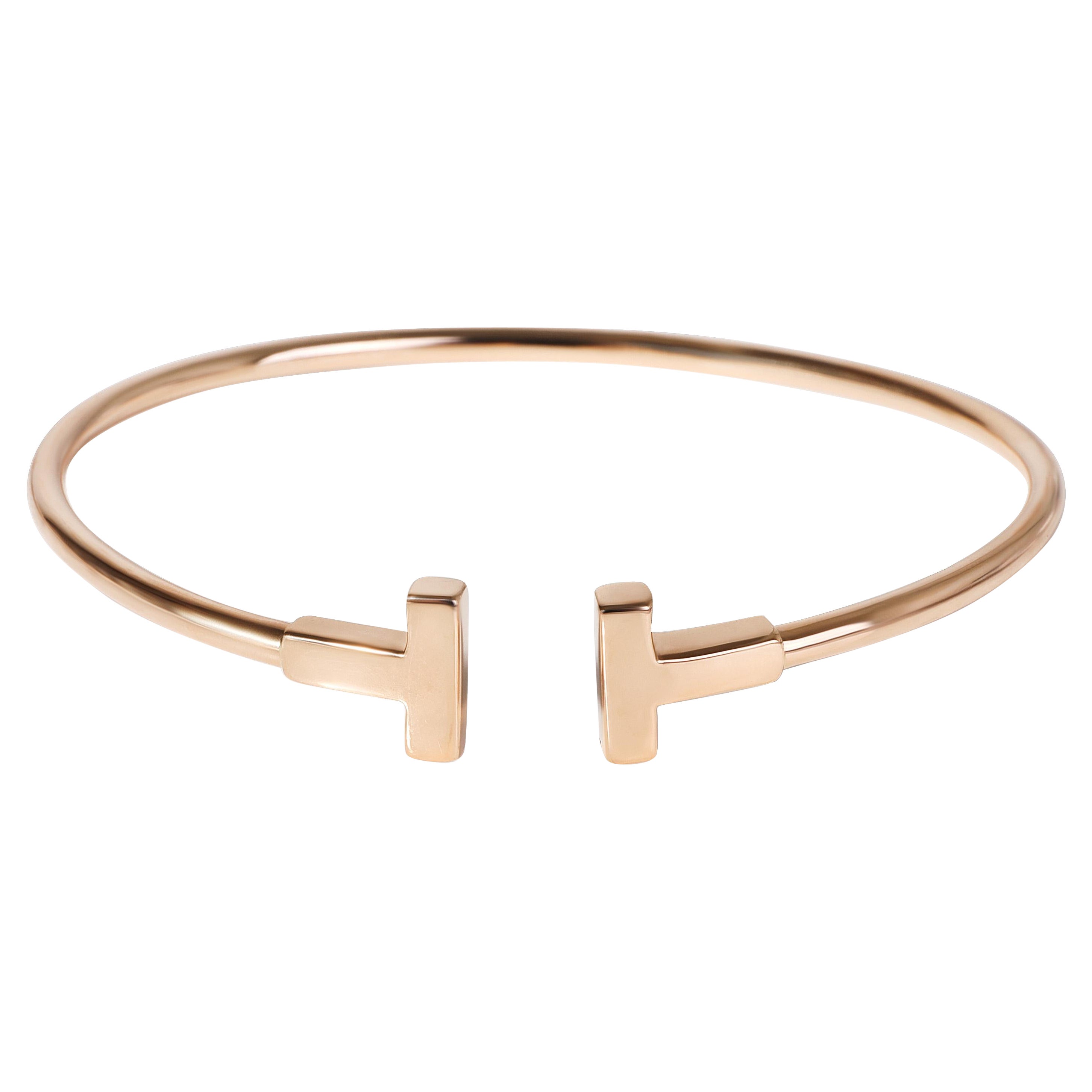 Tiffany & Co. T Wire Bracelet in 18K Rose Gold Size Medium