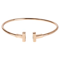 Tiffany & Co. T Wire Bracelet in 18K Rose Gold Size Medium