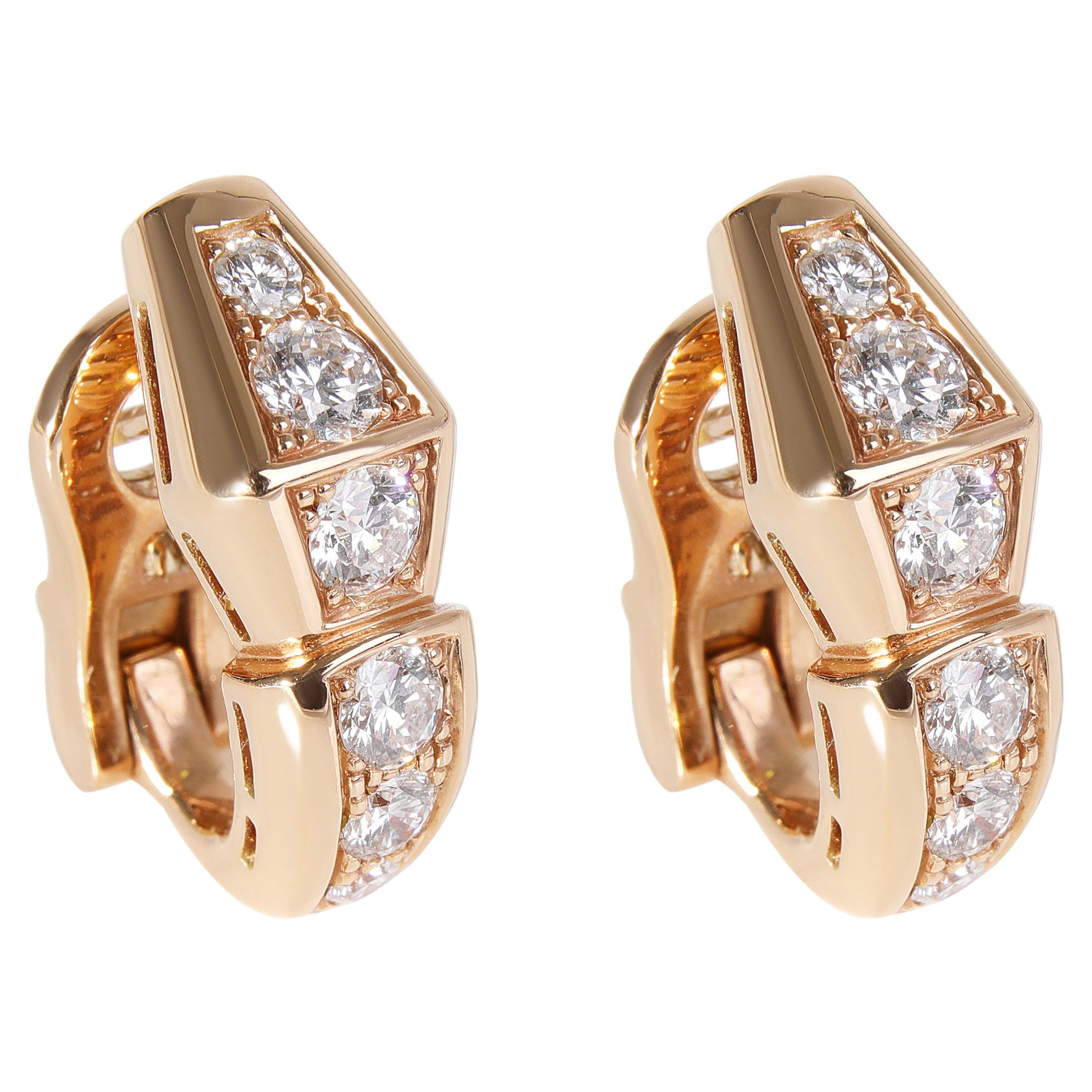 BVLGARI Serpenti Viper Diamond Earrings in 18K Rose Gold For Sale at  1stDibs | bvlgari viper earrings