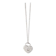 Tiffany & Co. Diamond Heart Lock Pendant in Platinum 0.25 Ctw