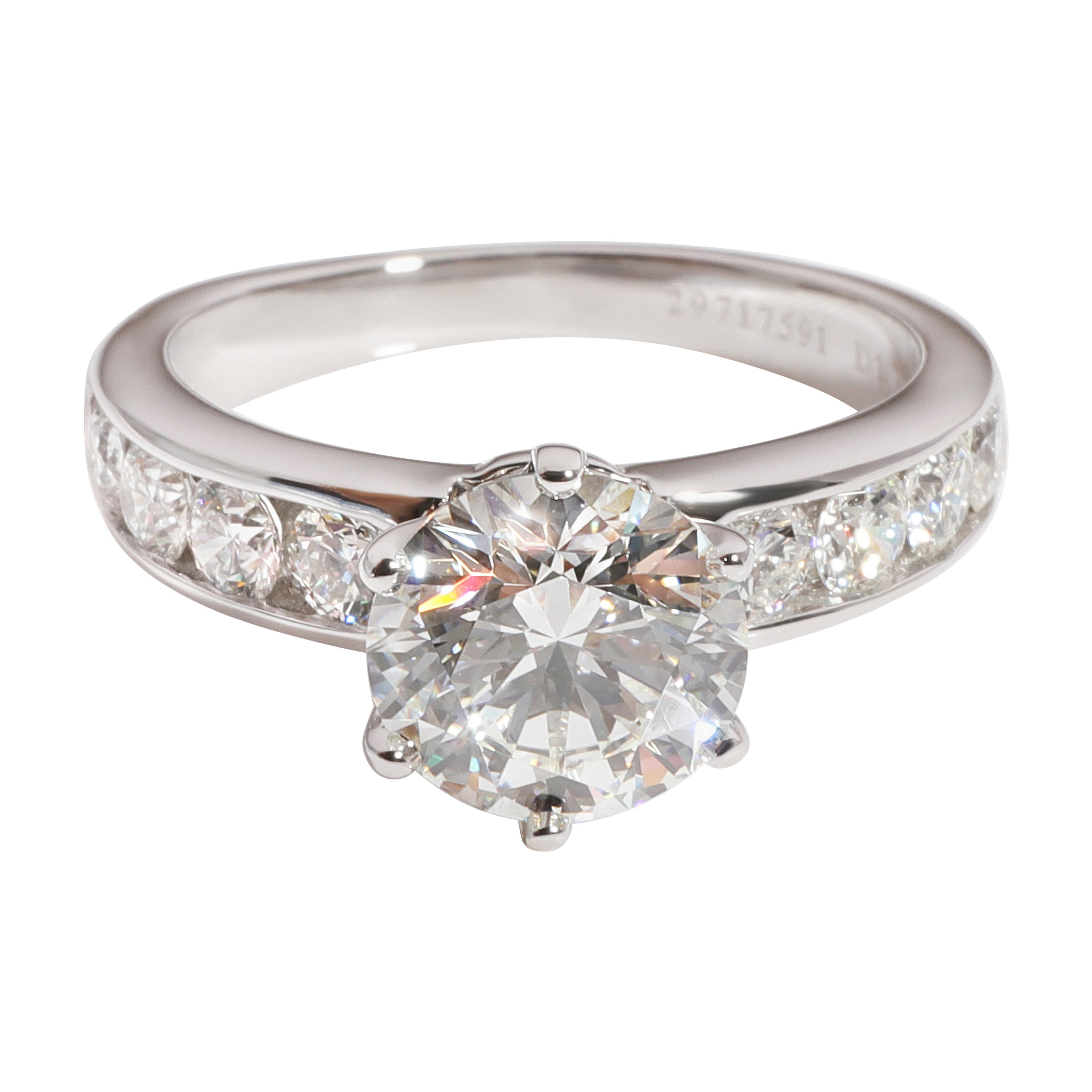 Tiffany and Co. Channel Diamond Engagement Ring in Platinum 2.72 Ctw For  Sale at 1stDibs