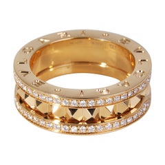 Bvlgari B.zero1 Nieten-Diamantring aus 18 Karat Gelbgold