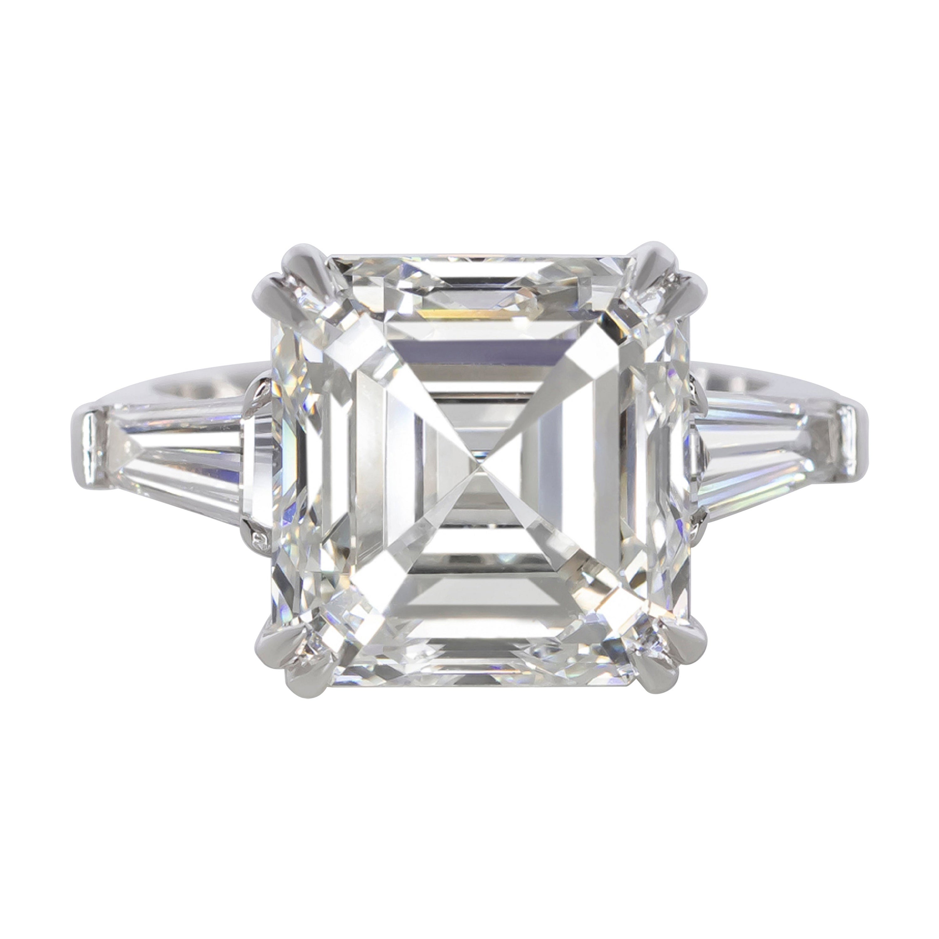 GIA Certified 5.01 Carat Asscher Cut Diamond Solitaire Engagement Ring