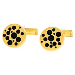 Vintage Modernist "Race to the Moon" Gold Cufflinks