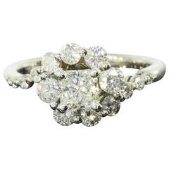 .48 Carat Princess Diamond Gold Swirl Engagement Ring