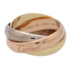 Vintage Large Model Cartier Trinity Ring in Yellow, White and Rose Gold