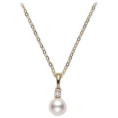 Mikimoto Akoya Cultured Pearl and Diamonds Pendent PPS702DK