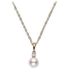 Mikimoto Akoya Pendentif en perles de culture et diamants PPS702DK