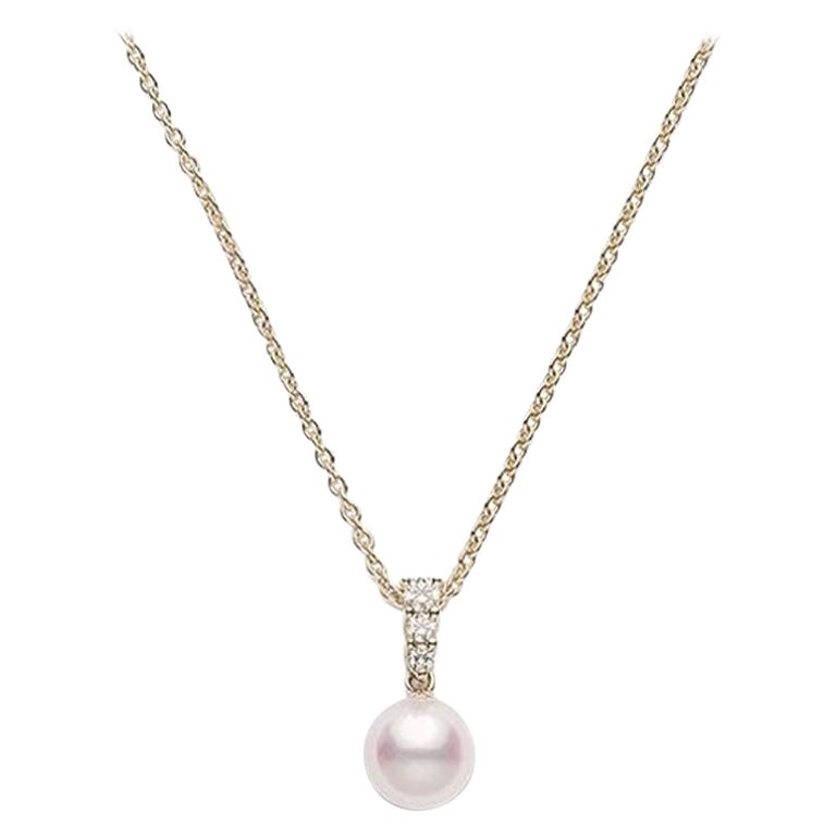 Mikimoto Yellow Gold Pearl Pendent PPA403DK For Sale