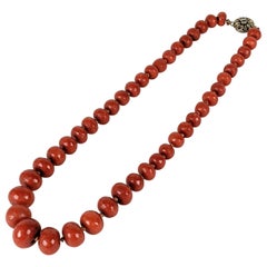 Antique Victorian Faceted Red Coral Beads