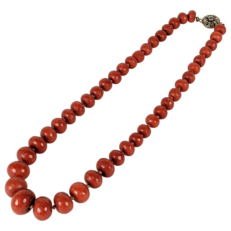 Antique Victorian Faceted Red Coral Beads For Sale at 1stDibs