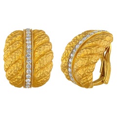 Boucles d'oreilles à clips convertibles en or avec diamants de 1,00 carat