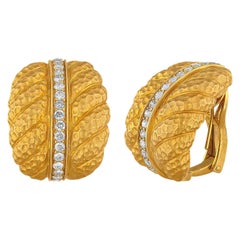 1,00 Karat Diamant Umwandelbare Clip-/Post-Gold-Ohrringe