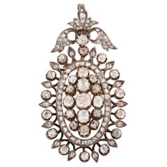 19th Century Gold and 5 Carats Diamonds Pendant