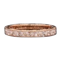 French-Cut Diamond "East/West" Eternity Ring 18ct Rose Gold Ornate Hand Engraved