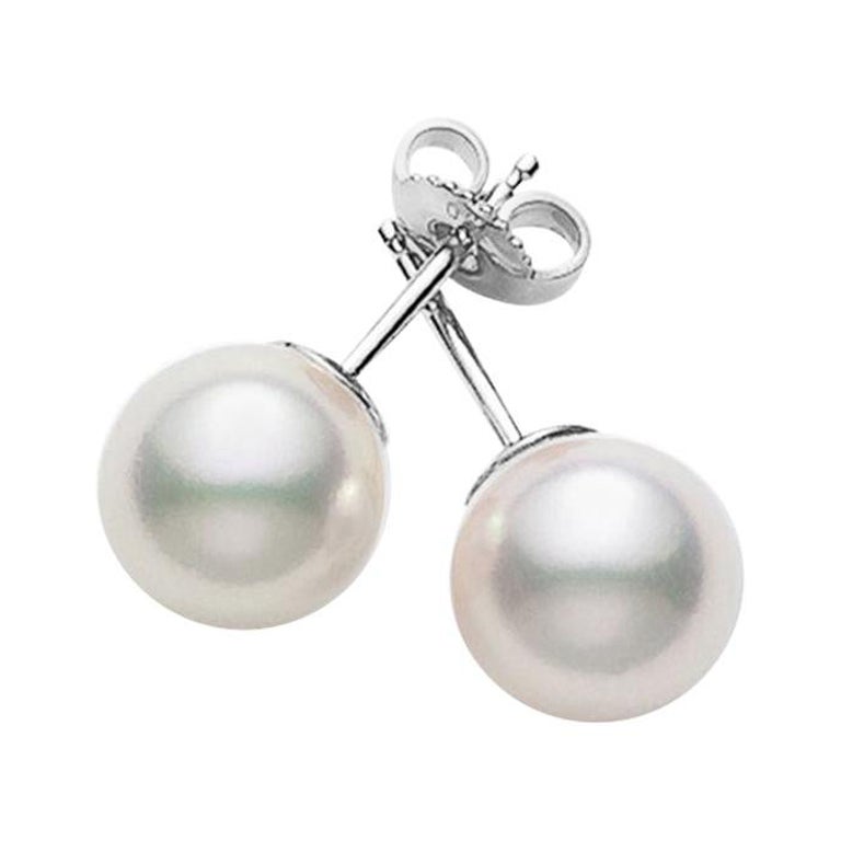 Mikimoto Akoya Cultured Pearl Stud PES755W For Sale