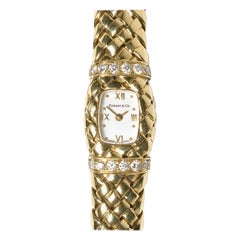 Tiffany & Co. Diamant- und Gold-Armbanduhr „Vannerie“
