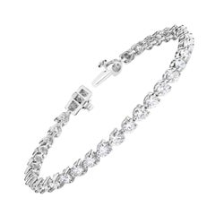 Beauvince Bracelet tennis à 3 griffes en or blanc avec diamants 7,58 carats GH VS