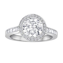 Tiffany & Co. 1.67 Carat F VVS2 Diamond Platinum Ring
