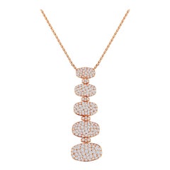 Rose Gold Diamond Necklace 1.65 Carats For Sale at 1stDibs