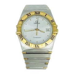 Omega Herren Omega zweifarbige 18k und Edelstahl Datumskonstellation Uhr