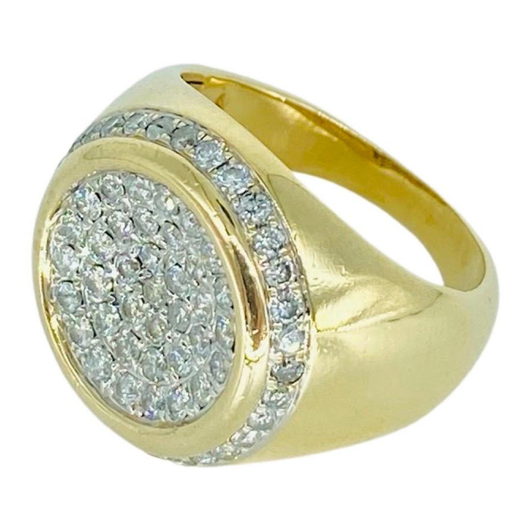 Men’s 2.20 Carat Diamond Pinky Ring 14k Gold For Sale