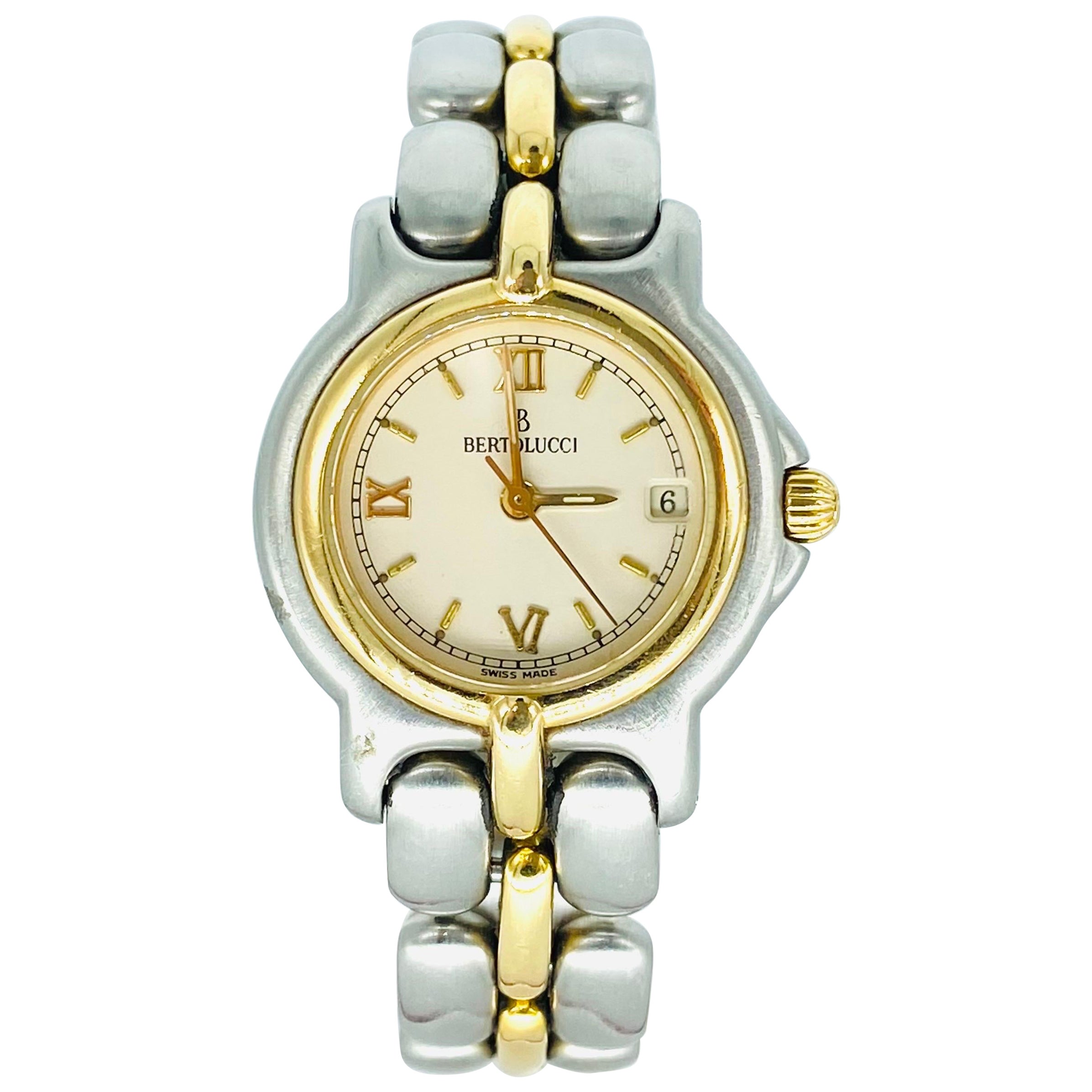 Bertolucci Stainless Steel and 18k Gold Pulchar Women's Date Watch
