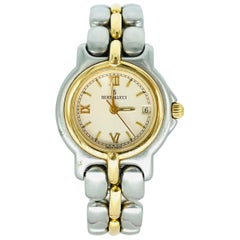 Bertolucci Edelstahl und 18k Gold Pulchar Damen-Datumuhr aus Edelstahl