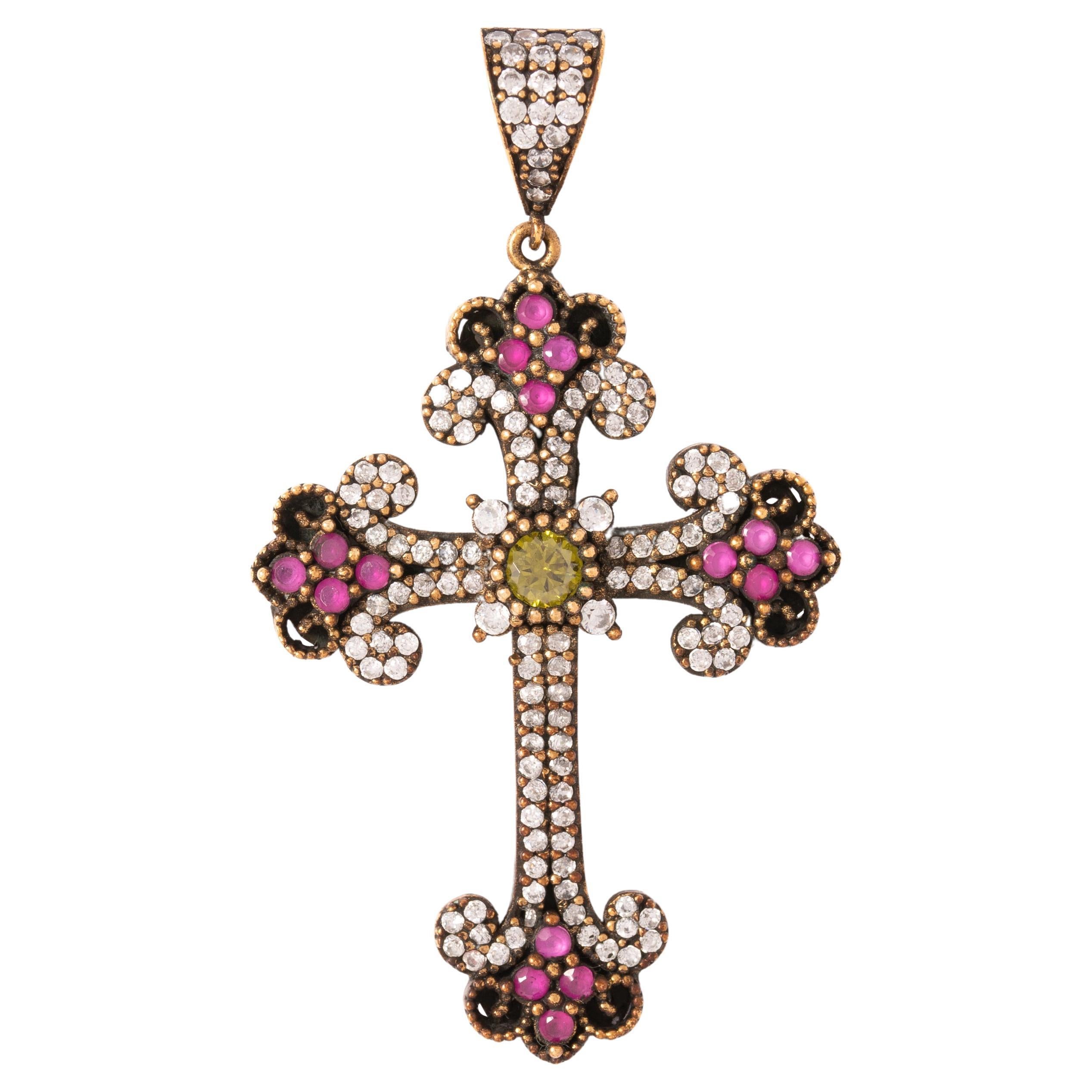Diamond Cross Pendant For Sale