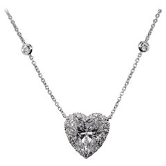 GIA Certified 4.38ct Heart Shape Diamond Pendant